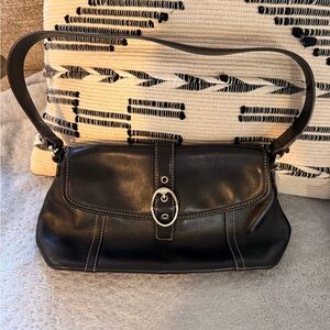 Fossil Black Leather Shoulder Bag